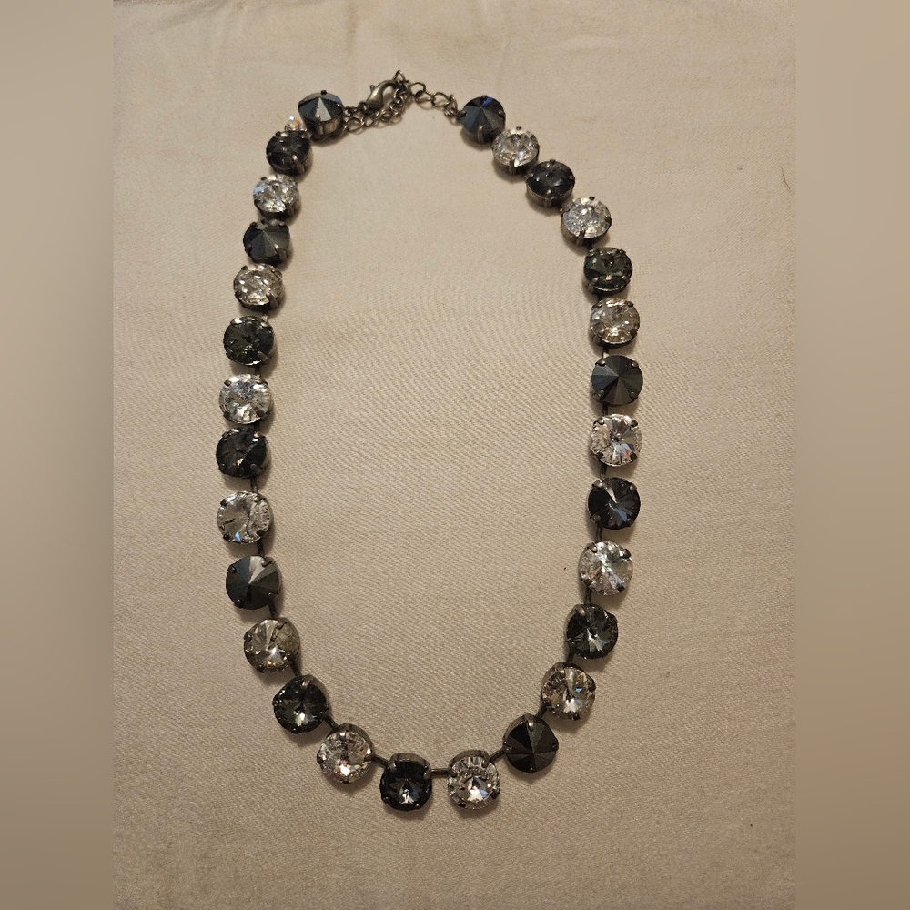 Sabika Inspired Elegant Black and Silver Necklace